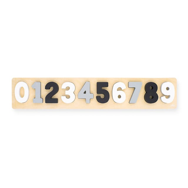 Houten Puzzel Cijfers Grey