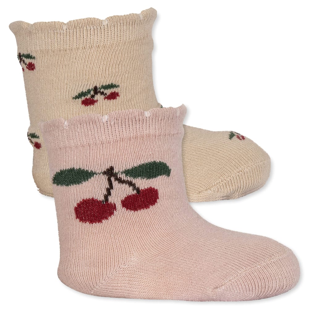 Jacquard Socks - Cherry (2 pack)