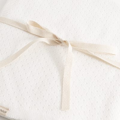 Alia Knit Blanket - Gentle White