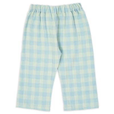 Baggy Capri Pants Mediterranean Check