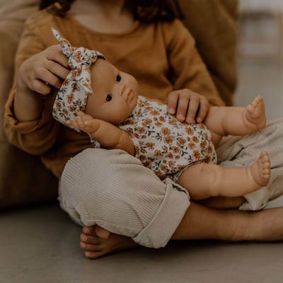 Doll Romper + Haarband Californian Poppy