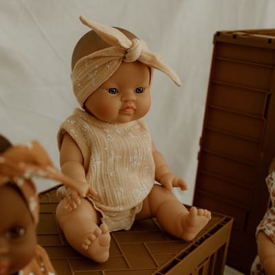 Doll Romper + Haarband Vegetal Peach
