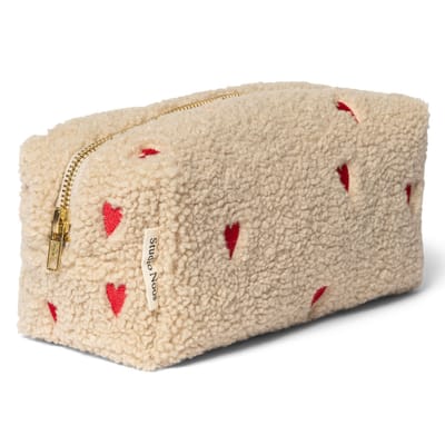 Ecru Teddy Pouch Hearts