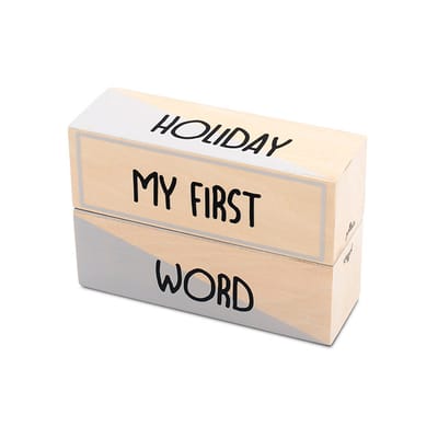 Houten Blokken 'My First Moments' Grey