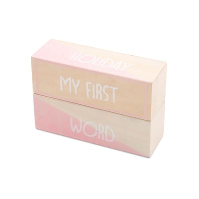 Houten Blokken 'My First Moments' Pink