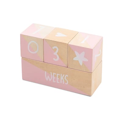 Houten Milestone Blokken Pink