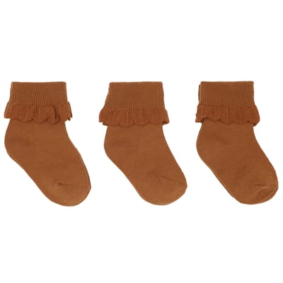 Lace Socks - Leather Brown (3 pack)
