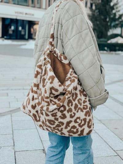 Mom Bag Teddy Ecru Leopard