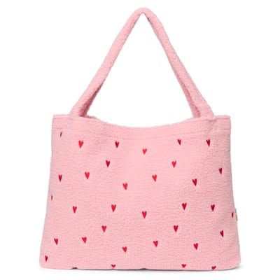 Mom Bag Teddy Light Pink Hearts