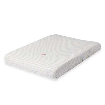 Muslin Changing Mat Cover - Gingham Sky Blue