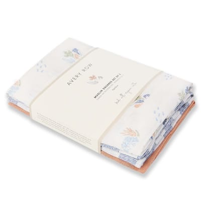 Muslin Squares (3 pack) - Coastlines (70cm x 70cm)