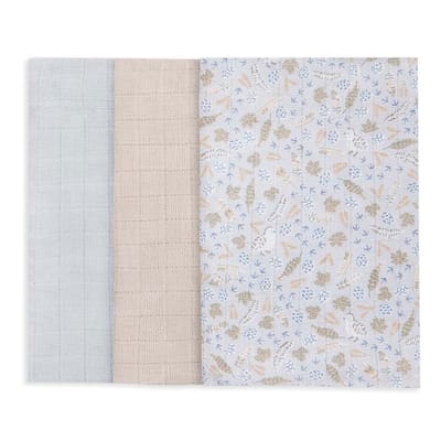 Muslin Squares (3 pack) - Nature Trail (70cm x 70cm)