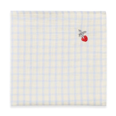 Muslin Swaddle Blanket Gingham Sky Blue (110x110 cm)