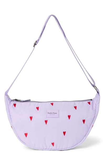Puffy Adult Fanny Pack - Purple Hearts