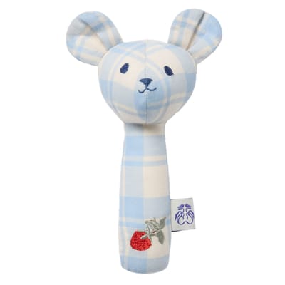 Rattle Bunny - Plaid Sky Blue
