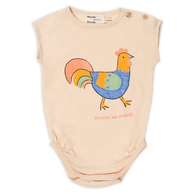 Rooster Onesie Cream