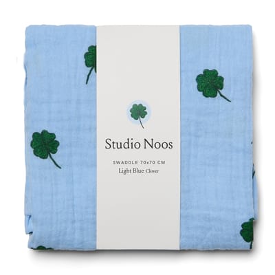 Swaddle 70x70 cm Light Blue Clover - Medium