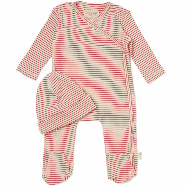 Boxpakje + Babymuts Red Stripe